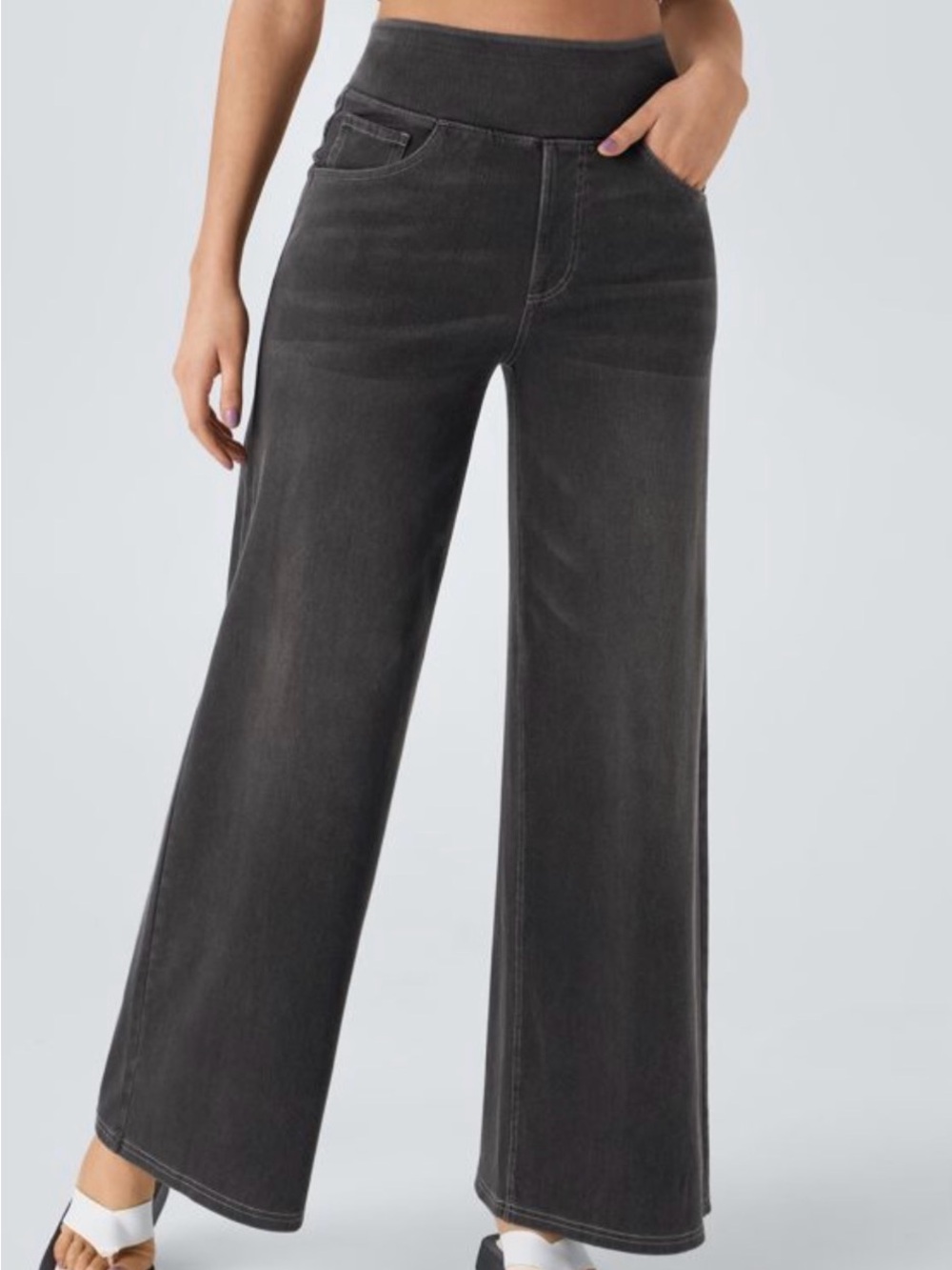 HALARA High Waisted Wide Leg Denim